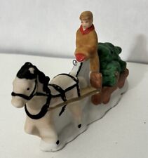 Vintage Ceramic Horse And Sleigh Ornament. Taiwan picture