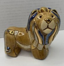 Artesania Rinconada De Rosa Lion Male 25th Anniversary Gold Platium Blue Accents picture