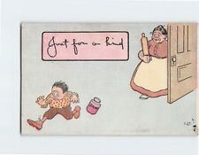 Postcard Just for a bit with Mother Son Humor Comic Art Print picture