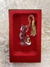 Gorham Antique Gold Cat’s Best Friend Full Lead Crystal Christmas Ornament NEW picture