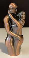 Vintage Novelty Naked Man & Woman Hugging Metal Lighter Rose Gold WORKING picture