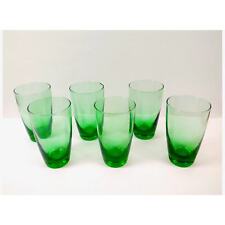 Vintage Libbey Emerald Green Drinking Glasses Hi-ball Tumblers 5” Tall Set Of 6 picture