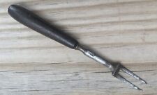 Antique Revolutionary War Era 18th Century 2 Prong/Tine Steel Fork Wood Handle picture