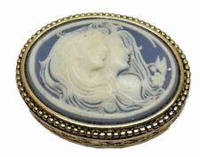 Estee Lauder IVORY&BLUE TWINS OVAL CAMEO YOUTH DEW SOLID PERFUME EMPTY Compact   picture