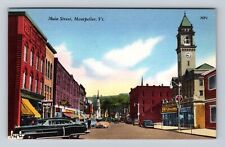 Montpelier VT-Vermont, Main Street, Coca-Cola, Antique, Vintage Postcard picture