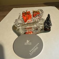 Swarovski Silver Crystal Christmas Sleigh #205615 New Never Displayed. picture