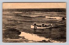 Holly Beach NJ-New Jersey, Scenic Views Return of Fishermen Vintage Postcard picture