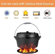 Dutch Oven Pot w/Lid 13.2 Quart Cast Iron Dutch oven Dual Function for Camping picture