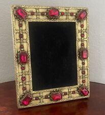 Antique Jeweled Austrian Gilt Bronze/Brass Picture Frame 8X10” picture