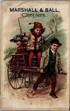 c1880 NEWARK N.J. MARSHALL & BALL CLOTHIERS VICTORIAN TRADE CARD 34-195 picture