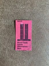 Rare Vintage NYC World Trade Center Observation Deck Ticket, Red, 1980 picture