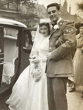 K3 Photograph Handsome Military Wife Just Married Newlywed Irish Bride Beautiful picture