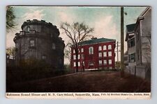 Somerville MA-Massachusetts, Robinson Round House, School Vintage c1909 Postcard picture