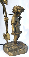 Detailed Bronze Sculpture Bacchus or Putti Boy Grape Harvester,Statue Table Lamp picture