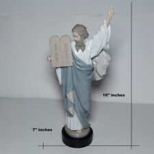 Lladro Moses & the 10 commandments porcelain Religious Figurine 16'' x 7'' wide. picture