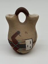 Vtg Native American Pottery Wedding Vase Signed L. Vazzy picture
