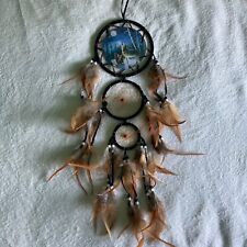 Large American Indian Native American Wolf Dreamcatcher picture