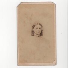 Antique Carte De Visite CDV Card Photograph Woman Head Bust Portrait W.H.Sherman picture