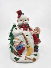 Ceramic Christmas Holiday Snowman Tealight Candleholder Collectable Decor picture