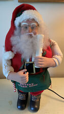 VTG 1992 Electric Animated Light Motion Santa Claus Figurine Christmas Work Shop picture