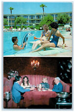 c1950's Multiview Frontier Hotel Swimsuit Girls Nevada Las Vegas NV Postcard picture