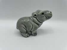 Vintage Goebel West Germany Small Porcelain Grey Hippo Figurine Sticker Marked picture