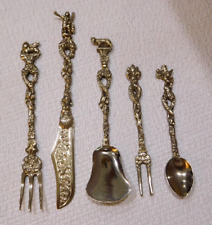 Vintage Around-the-World Shoppers Club Silverplate 5-Pc. Serving Set Italy 1960s picture