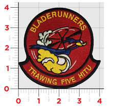 NAVY TRAINING WING 5 TW-5 HITU HELICOPTER UNIT RED HOOK & LOOP EMBROIDERED PATCH picture