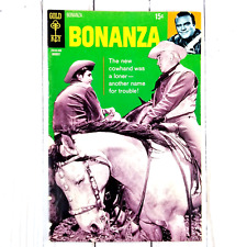 Bonanza #37, Gold Key Comics 1970, Michael Landon, Dan Blocker, Lorne Greene, VG picture
