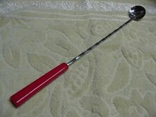 Vintage VERY LONG RED Bakelite Iced Tea/Cocktail/Bar/Stirring Spoon Twisted picture