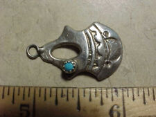 From New Mexico estate-pretty Navajo silver and turquoise stamped pendant picture