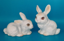 PAIR of Goebel White Porcelain Bunny Rabbit Figurines, #34-814-06 W. Germany picture