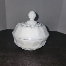 Vintage Westmoreland Milk Glass Candy Dish W/Lid, Paneled Grape Pattern  picture