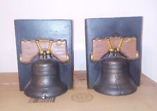 Vintage Ceramic Liberty Bell Bookends Hand Painted picture
