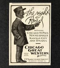 1906 Chicago Great Western Railway Advertisement Train Uniform Antique Print AD picture
