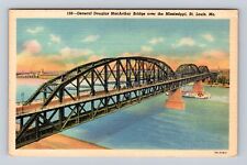 St. Louis MO-Missouri, General MacArthur Bridge, Mississippi, Vintage Postcard picture