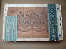 Antique W.H. Wright Hand Made Cigar Box 1910 Tax Stamp picture