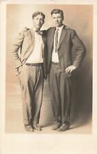 RPPC Two Handsome Young Men Dressed in Suits Affectionate Studio Portrait 513 picture