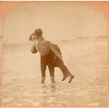 1897 Say That Again and I'll Dip You, Atlantic City.  Kilburn  Stereoview Photo picture