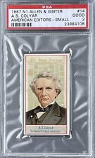 1887 N1 Allen & Ginter American Editors #14 A.S. COLYAR PSA 2 GOOD picture