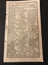 vintage political item 1856 listing of the members of the 34th Congress fd9 picture