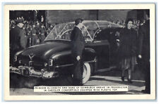 c1940's Princess Elizabeth Duke of Edinburgh Chrysler Car Scotland Postcard picture