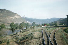 Vintage 1960 Kodachrome 35mm photo slide splitting train tracks picture