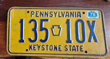 1978 Pennsylvania MV License Plate 135 10X picture