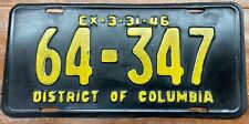 DECENT, REPAINTED 1946 Washington DC, District of Columbia LICENSE PLATE, 64 347 picture