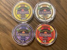 Lot of 4 Chips from Seminole Casino in Immokalee, FL - 0.50, $1, $2, $5 picture