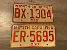Lot of 2 North Carolina Licenses License Plate 1968 picture