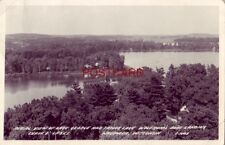 RPPC - AERIAL VIEW OF LAKE GEORGE AND TAYLOR LAKE, WOLFROM'S LANDING, WAUPACA WI picture