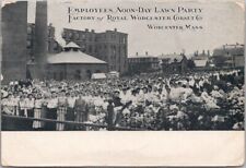 c1900s WORCESTER, Mass. Postcard ROYAL WORCESTER CORSET CO Employee's Lawn Party picture