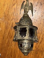 Antique Brass Lantern Middle Eastern Pierced Brass Hanging Lamp Turkish Moroccan picture